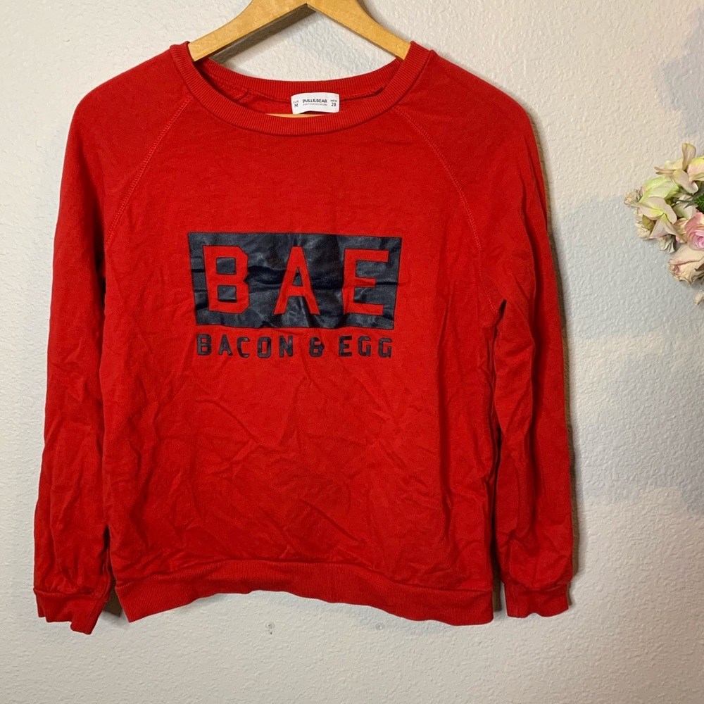 Pull & Bear BAE Bacon and Egg Graphic Sweatshirt